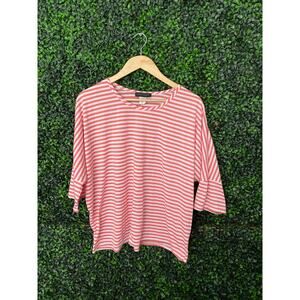 American City Wear blouse womenโs plus size 3X Pink and white stripes